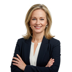 Professional woman smiling isolated on transparent background