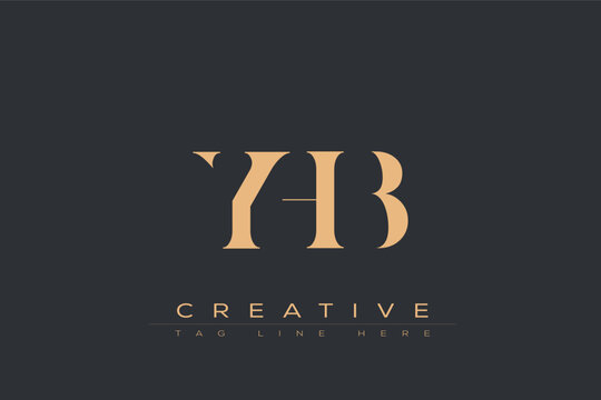YHB abstract letter logo design. This logo is designed by three abstract letters.
