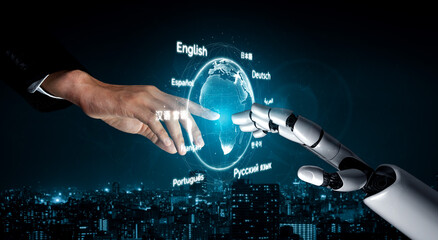 AI artificial intelligence bridges global language communication with multilingual virtual...