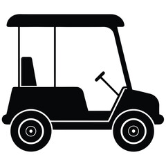 Fototapeta premium Silhouette of a Golf Cart Featuring Seat, Wheels, and Steering Wheel Elements