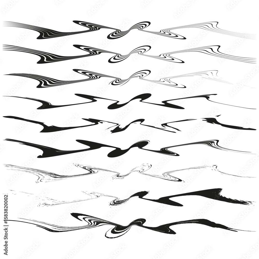 Poster abstract brush strokes. black ink texture. artistic linear pattern. vector grunge element.