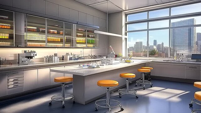 Modern City View Laboratory: A Bright, Spacious Research Facility