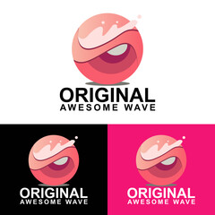 Letter o wave colorful gradient vector design