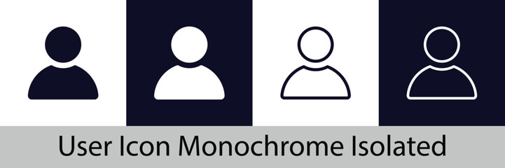 Monochrome user avatar icon set, business profile, team, manager, people group symbol, minimal black vector pictogram variations