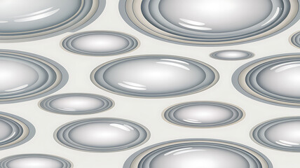 Abstract seamless pattern of glossy oval shapes with layered depth and light reflection