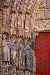 Roman Catholic Strasbourg Cathedral (Cathedral of Our Lady of Strasbourg or Cathedrale Notre-Dame...