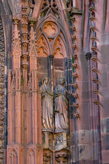 Roman Catholic Strasbourg Cathedral (Cathedral of Our Lady of Strasbourg or Cathedrale Notre-Dame...