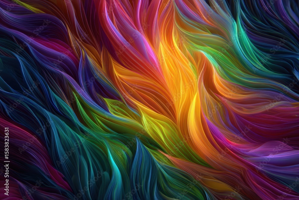 Poster vibrant abstract waves create a colorful backdrop for creative inspiration and artistic expression i