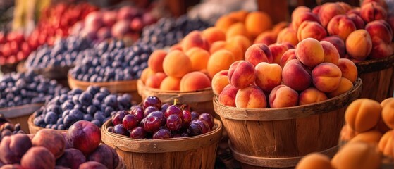 The vibrant arrangement of fresh fruits at a local market showcase.