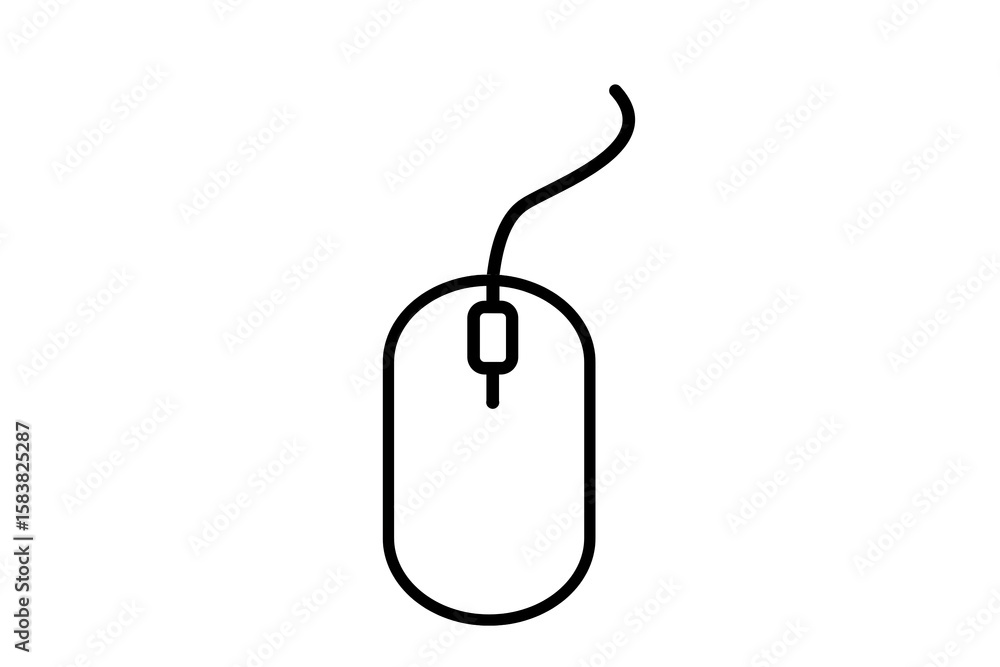 Fototapete computer mouse flat design illustration. pc mouse icon isolated illustration. icon computer mouse we