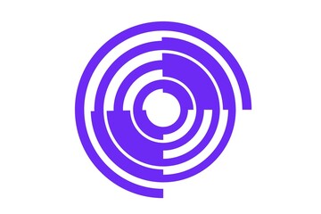 Speed lines in circle form. Radial purple thick speed lines.