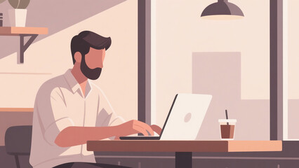 businessman working on laptop