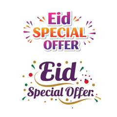Festive Eid special offer graphic for posters and banners, with gradient colors, celebratory design elements, perfect for marketing and Eid promotions.