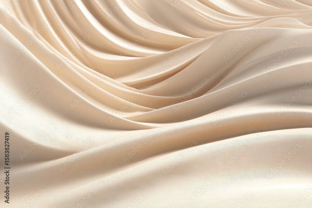 Poster beige waves of soft fabric create a tranquil flow reminiscent of smooth sand in a serene environment