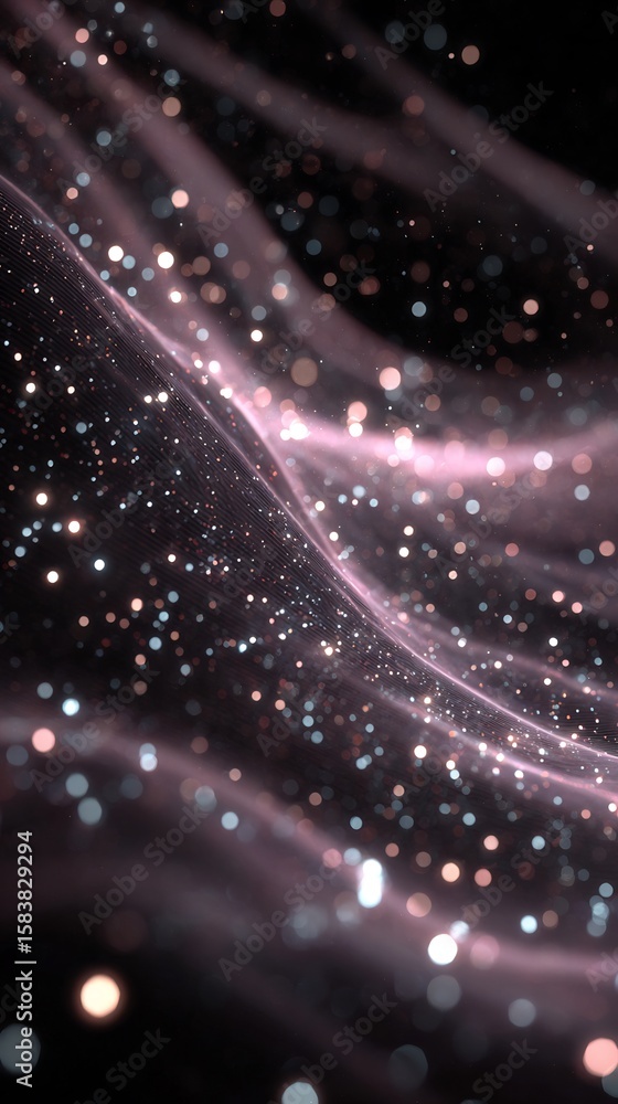 Poster abstract shimmering wave with bokeh effect for elegant backdrop visuals display