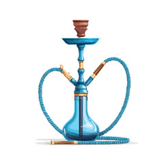 hookah isolated in White Background, hookah vector, Flat lay vector illustration