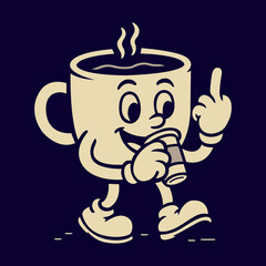 Not Before My Coffee Vector – Funny Tired Mascot Graphic for Mugs, Shirts & More