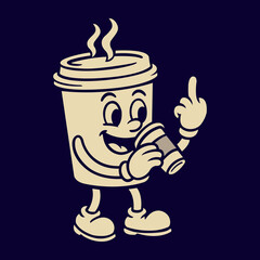 Not Before My Coffee Vector – Funny Tired Mascot Graphic for Mugs, Shirts & More