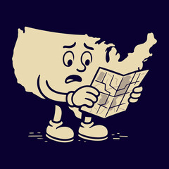 USA Road Trip Vector – Fun American Travel Mascot Graphic for T-Shirts & Stickers