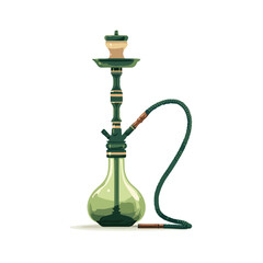 hookah isolated in White Background, hookah vector, Flat lay vector illustration