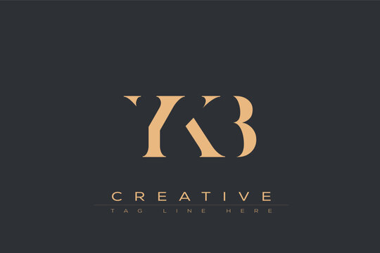 YKB abstract letter logo design. This logo is designed by three abstract letters.