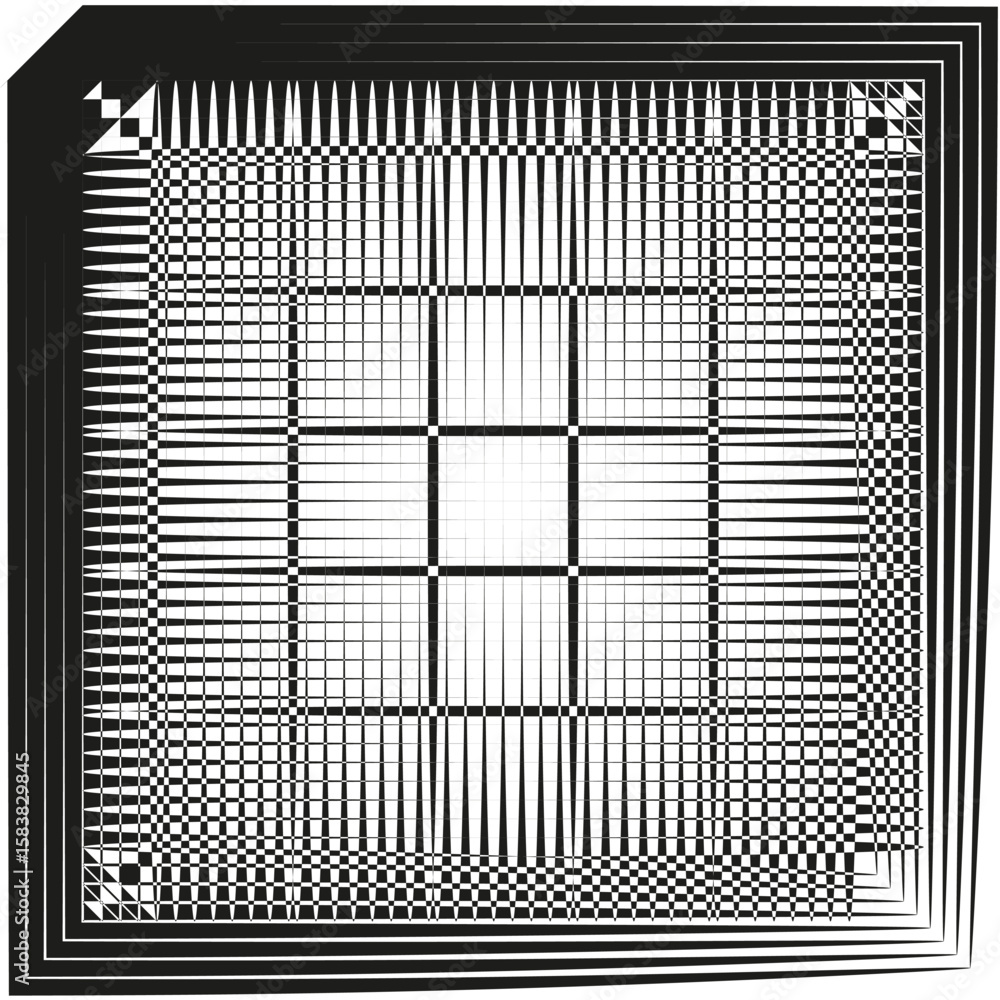 Poster abstract grid pattern. optical illusion squares. dynamic geometric illustration. vector modern backg