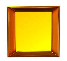 Golden picture frame on png transparent background.