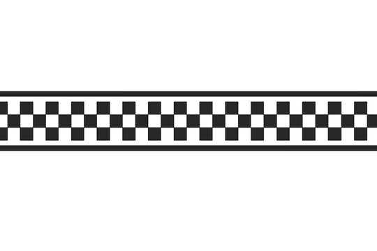 Seamless racing stripe and checkered flag pattern, race car banner design with speed stripes and chessboard motif, transparent PNG and vector illustration for motorsport graphics