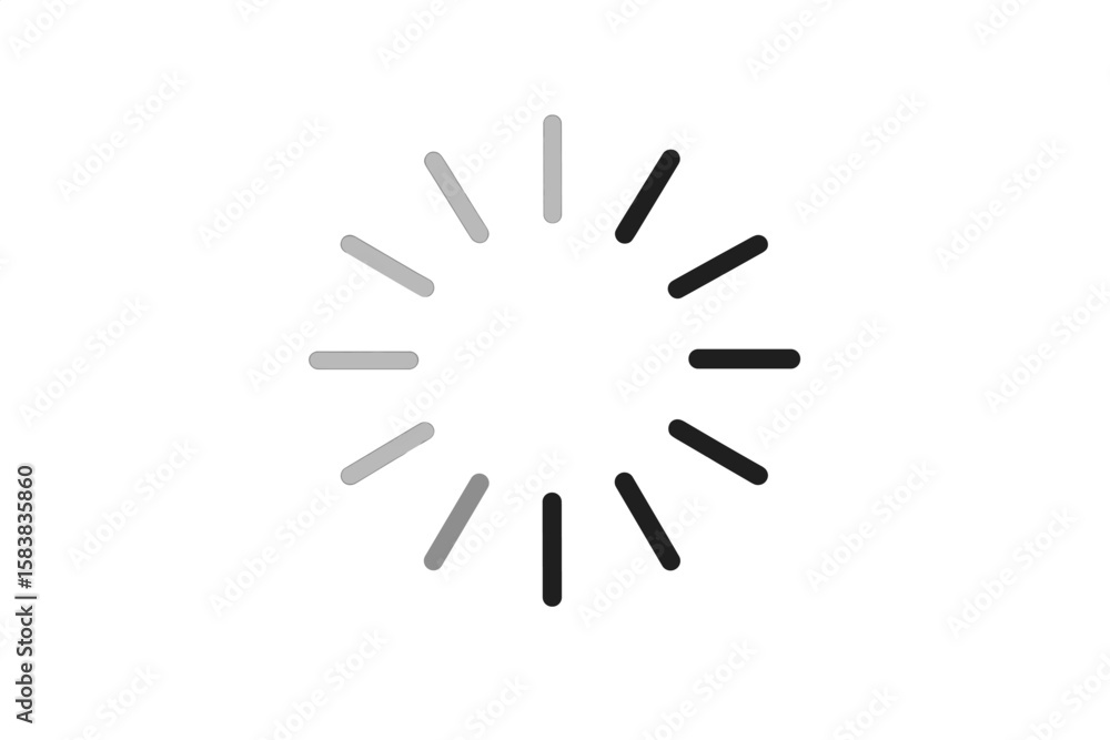 Poster loading circle icon vector. progress bar status symbol. waiting, buffering, or preloader spinner ele