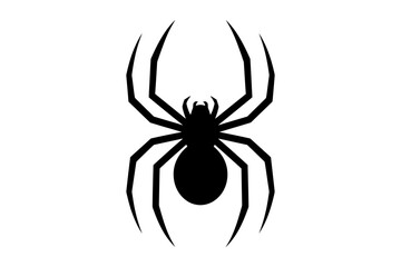 Silhouette of a black spider with eight long legs