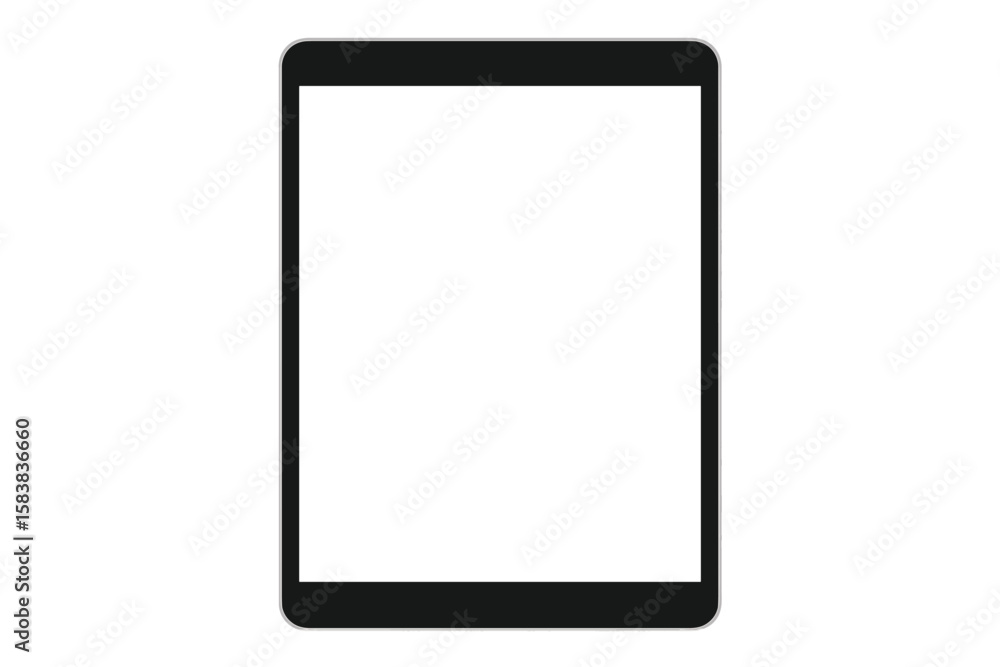 Poster realistic tablet computer mockup with a blank white touch screen. empty display for an app or websit