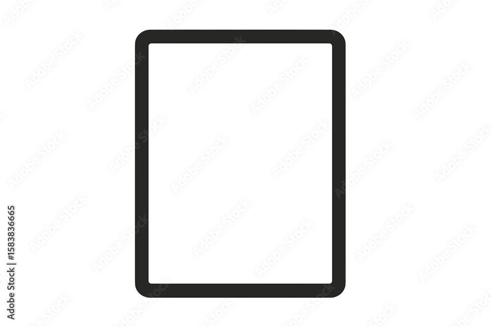 Poster tablet computer mockup with empty touch screen. realistic vector illustration of a modern digital de