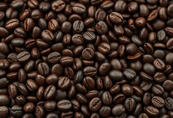 Close-up of cut-out coffee beans, dark roast, studio shot, cutout, food