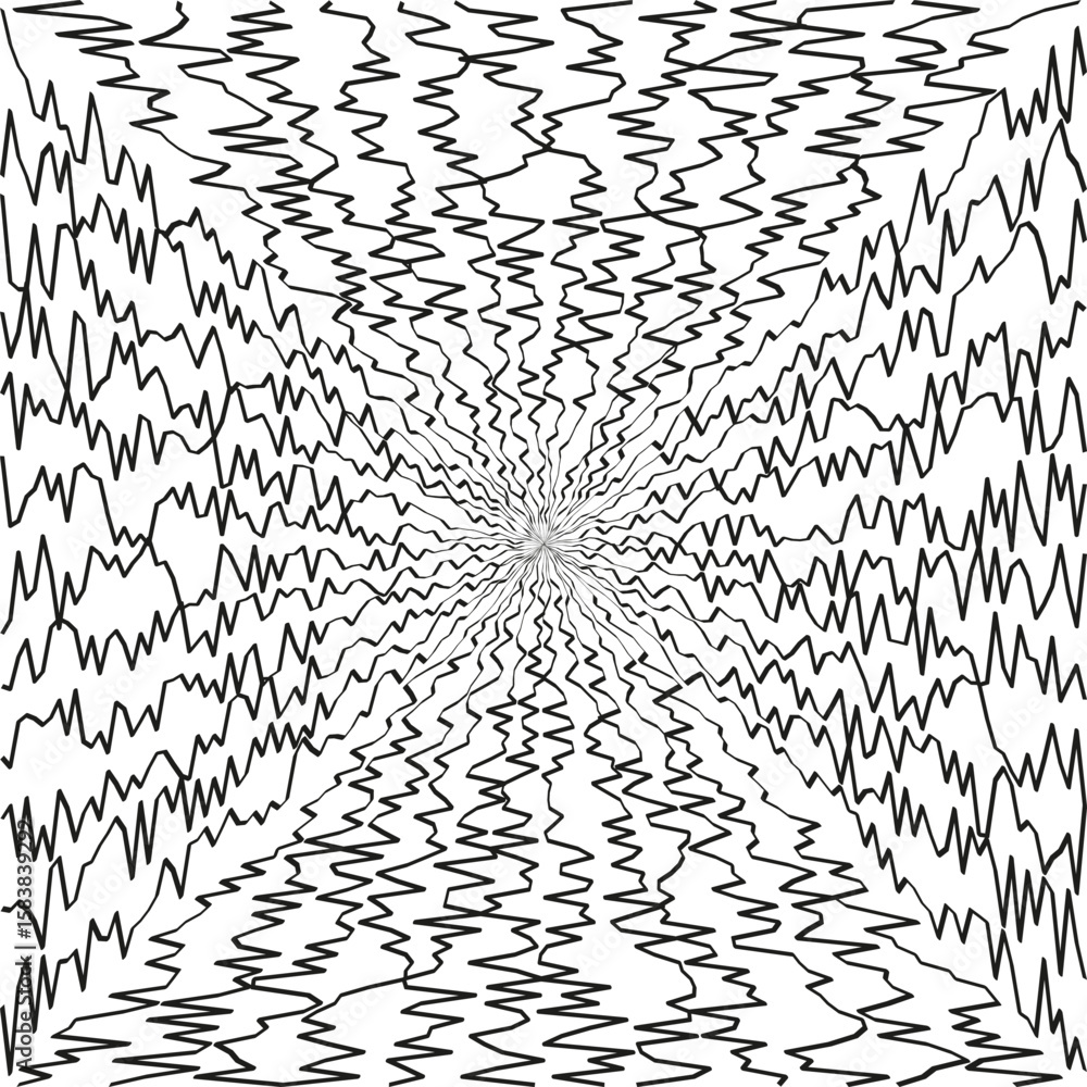 Poster spiral radial pattern. abstract optical illusion. concentric vector lines. swirl geometric backgroun