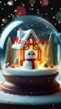 Christmas Snowglobe Title Animation for Vertical Stories