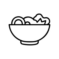 Salad bowl filled with fresh vegetables in minimalist style  