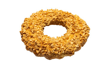 Crunchy Peanut-Studded Donut on Transparent Background Delicious Textures and Irresistible Flavor