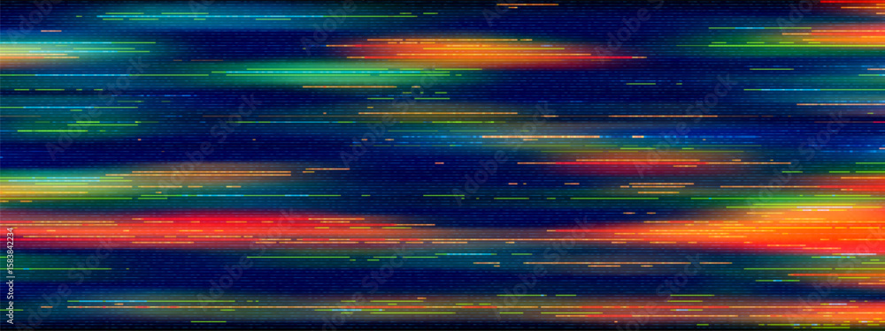 Aufkleber glitch game effect background with pixel cyberpunk patterns and digital static noise. abstract blue 
