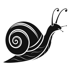 flat black snail icon design minimal curves soli
