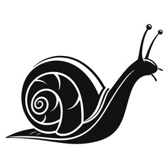 flat black snail icon design minimal curves soli