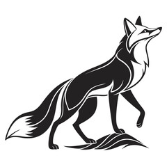 fox silhouette vector art sleek and graceful pose