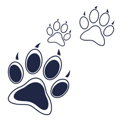 flat icon of dog paw print simple minimalist desi