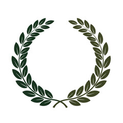 Graceful laurel wreath design, perfect for creating awards, invitations, and sophisticated graphical embellishments with timeless elegance.
