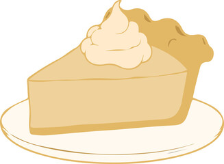 Simple hand drawn pie slice cartoon for thanksgiving
