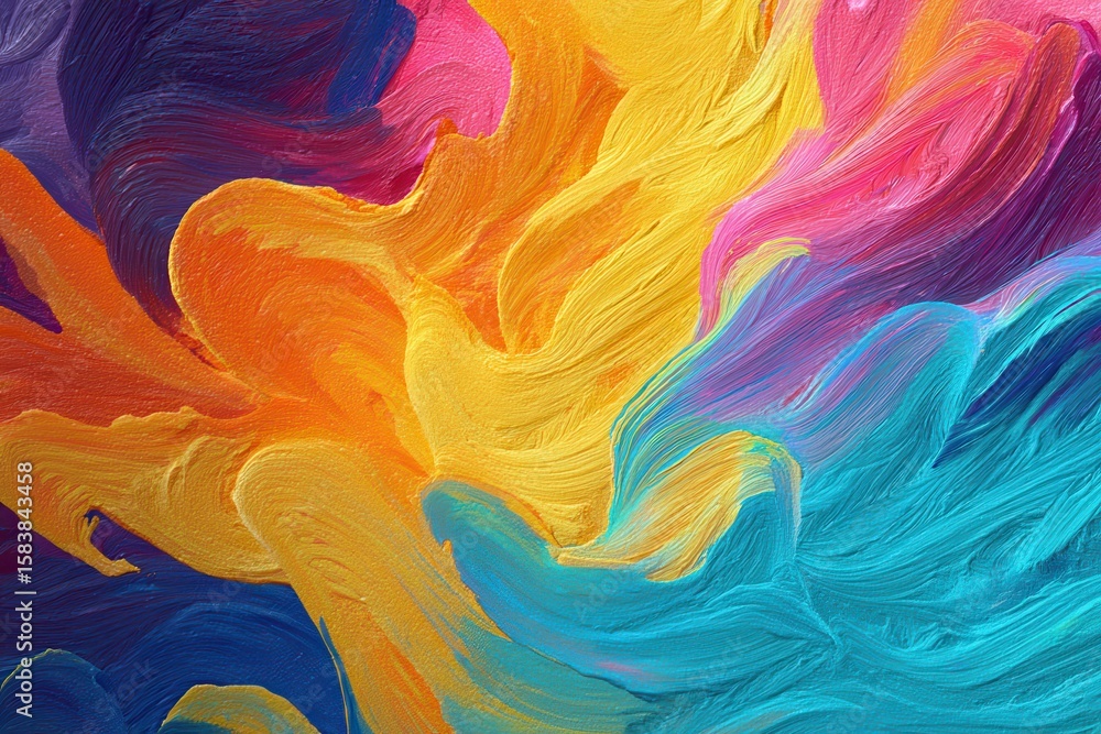 Poster vivid and dynamic abstract artwork with swirling colors creating a captivating and colorful backgrou
