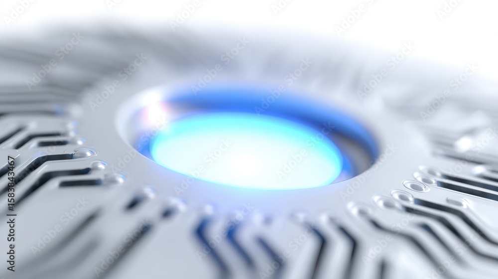 Aufkleber abstract lines forming a circuit board pattern with a central glowing core, isolated on a pure white