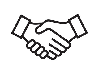 Handshake line art silhouette, Handshake outline icon, Handshake clipart silhouette vector illustration 