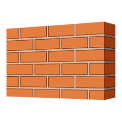 Obraz premium Solid brick wall in orange color with distinct patterns
