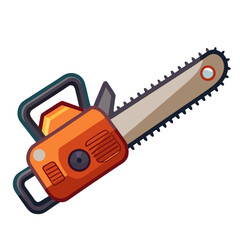 Naklejka premium Orange chainsaw with sharp blade and ergonomic handle design 