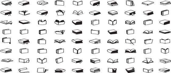 Books Icon &ndash; Stack of Books, Education and Reading Symbol &ndash; Line Art Vector